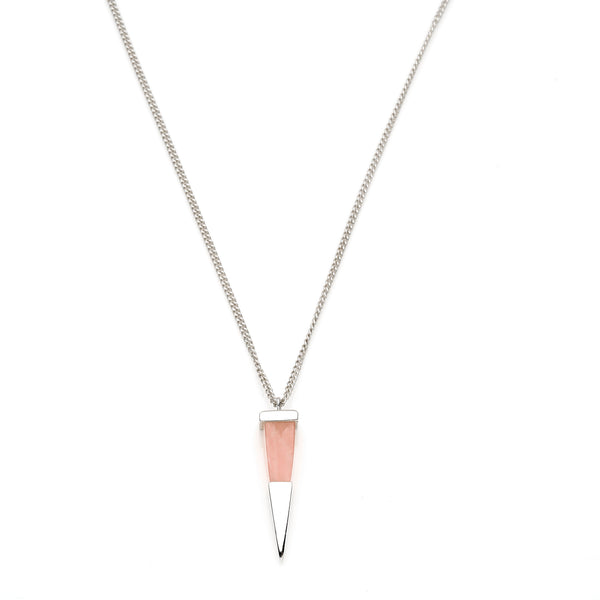 Shard Pendant | Sterling Silver & Rose Quartz