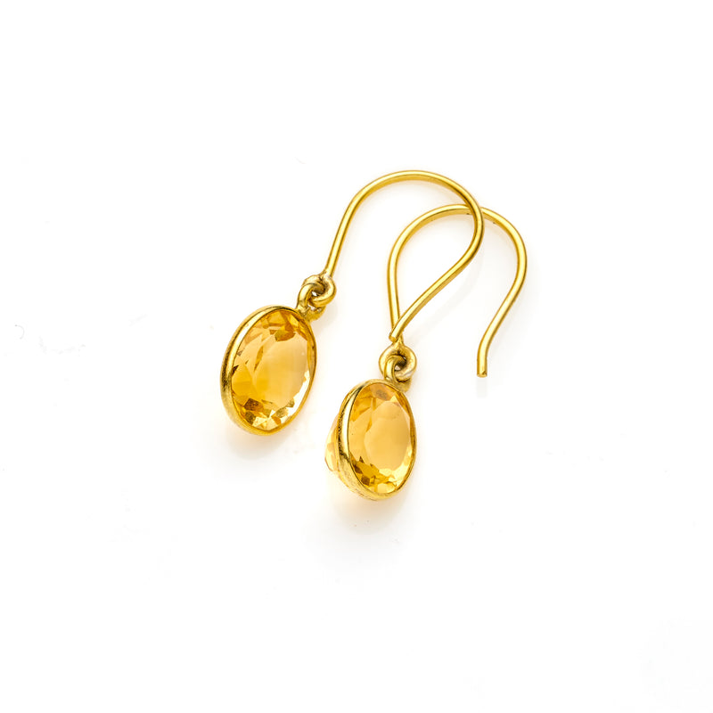 Janni Drop Earrings | Faceted Citrine and 925 Sterling Silver with Gold Plate