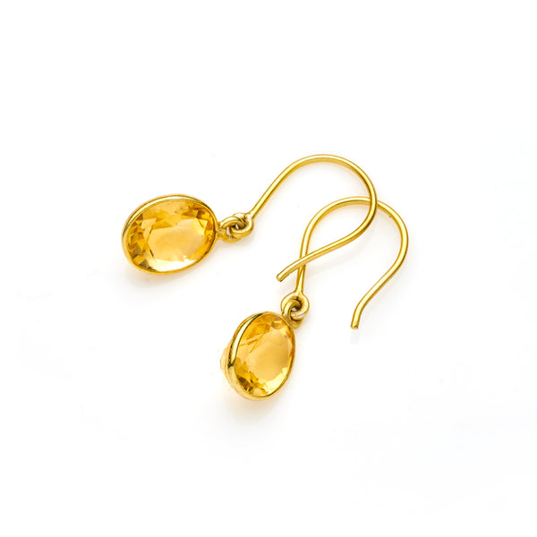 Janni Drop Earrings | Faceted Citrine and 925 Sterling Silver with Gold Plate