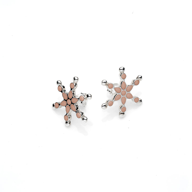 Frost Stud | Rose Gold Enamel with Sterling Silver