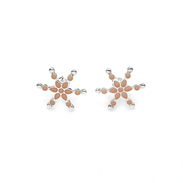 Frost Stud | Rose Gold Enamel with Sterling Silver