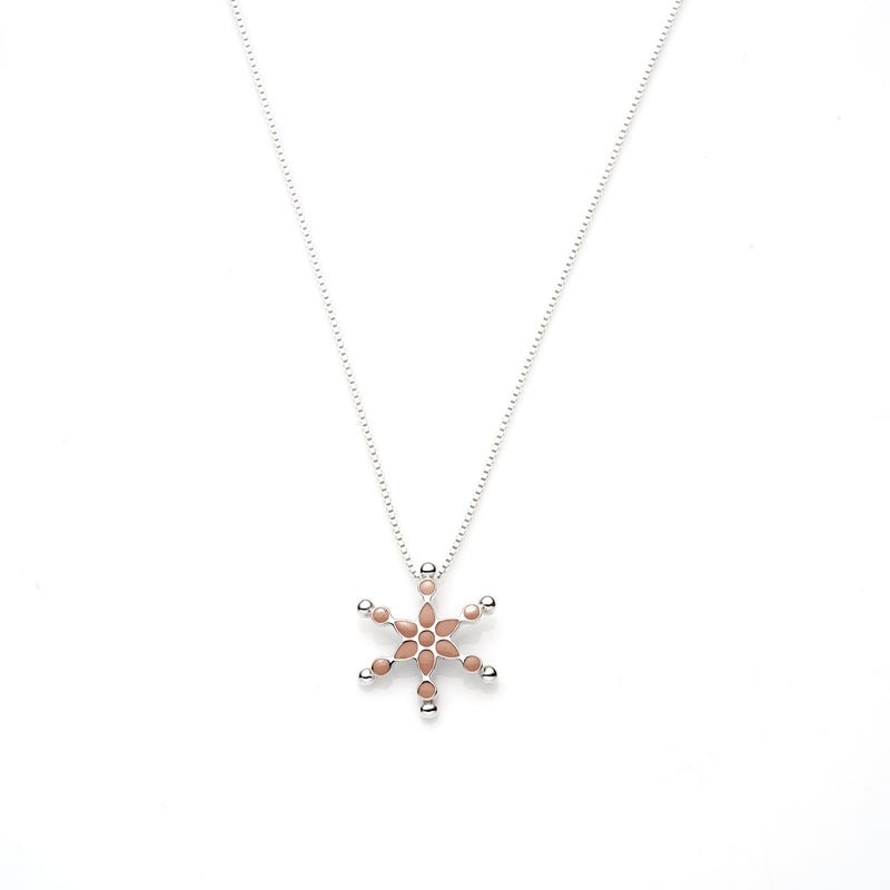 Frost Pendant | Rose Gold Enamel with Sterling Silver