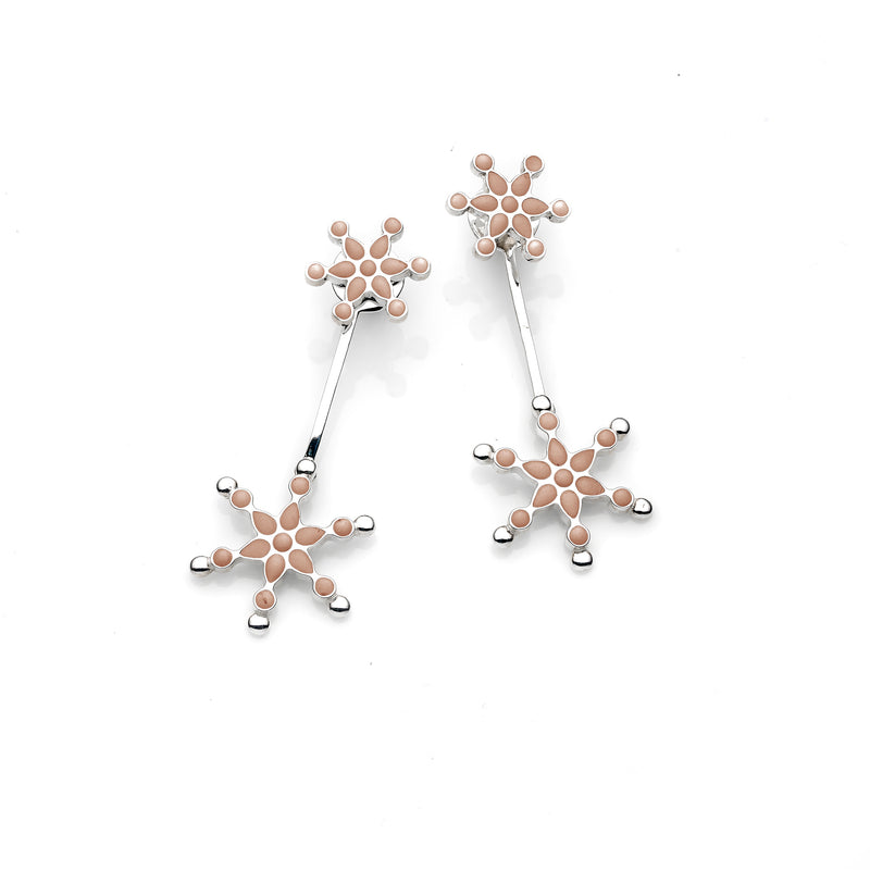 Frost Drop Earring | Rose Gold Enamel with Sterling Silver