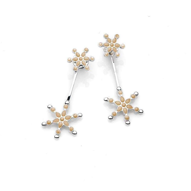 Frost Drop Earring | Gold Enamel with Sterling Silver