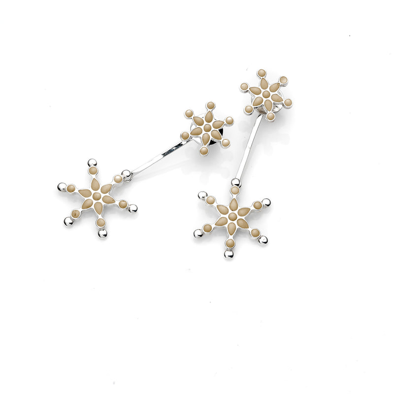 Frost Drop Earring | Gold Enamel with Sterling Silver