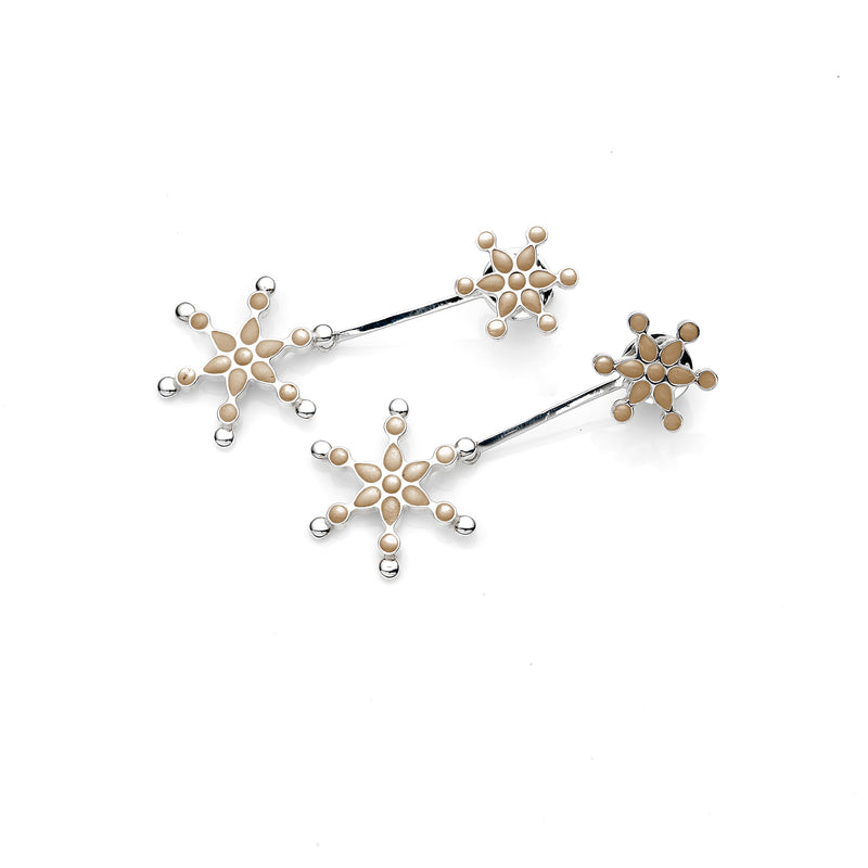 Frost Drop Earring | Gold Enamel with Sterling Silver