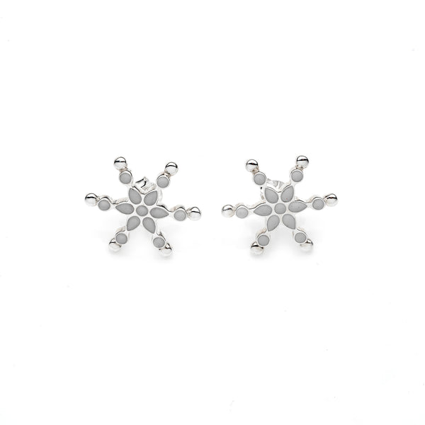 Frost Stud | Silver Enamel with Sterling Silver