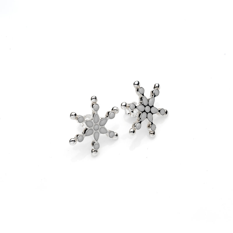 Frost Stud | Silver Enamel with Sterling Silver
