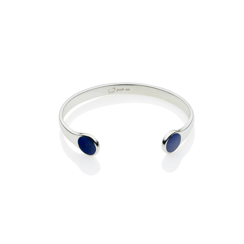 Full Moon Cuff | Lapis and 925 Sterling Silver
