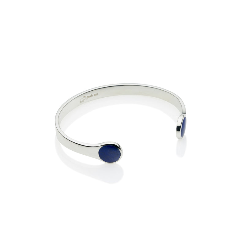 Full Moon Cuff | Lapis and 925 Sterling Silver