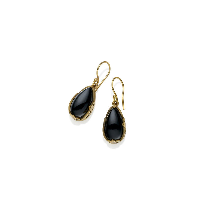 Monarch Earrings | Gold Plated Brass & Black Onyx