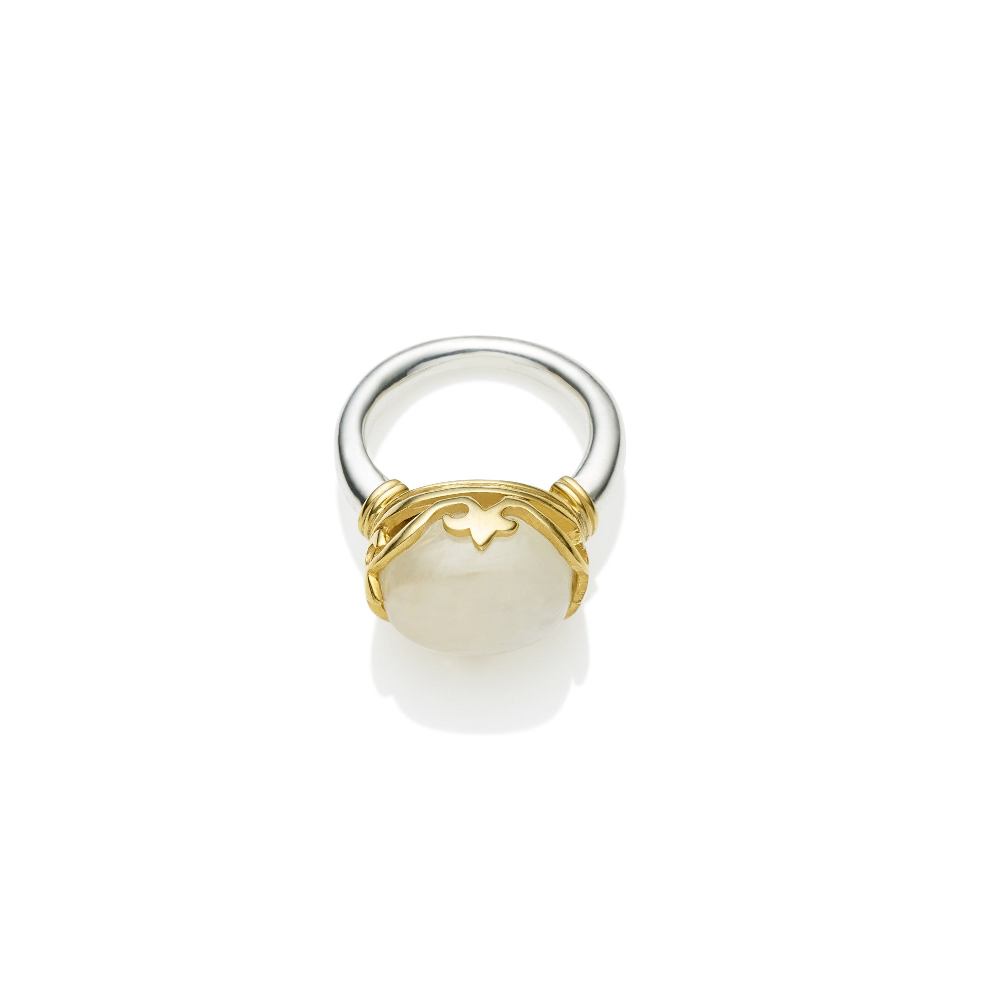 Princess Monarch Ring | Moonstone and Gold Plated Sterling Silver