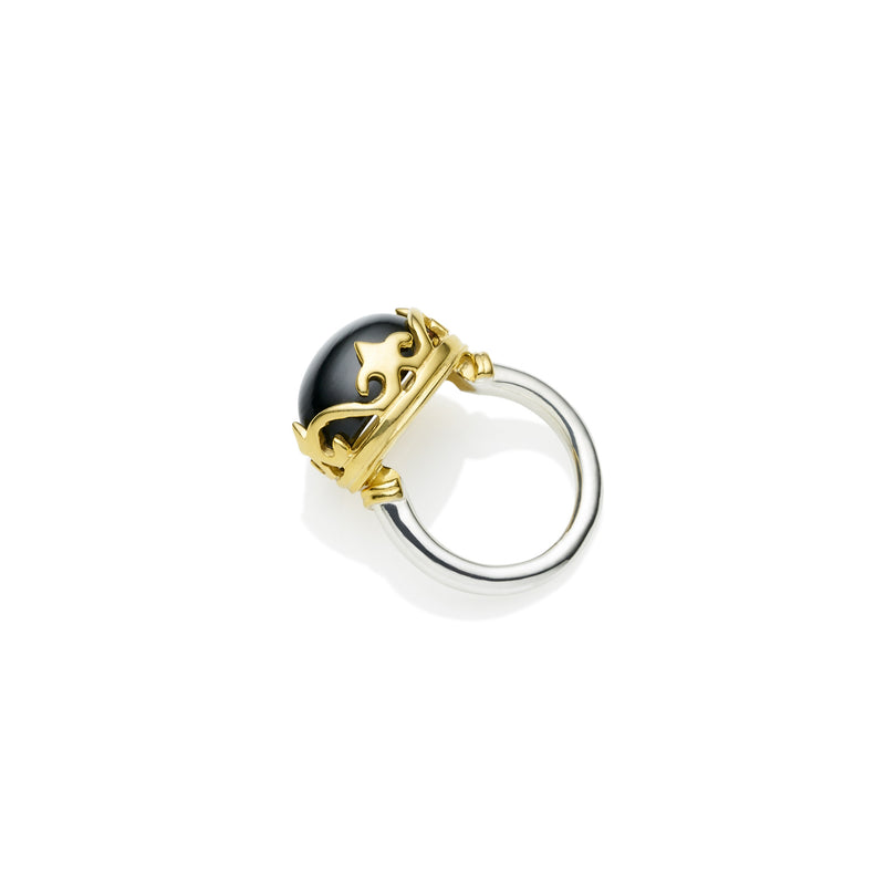 Princess Monarch Ring | Black Onyx and Gold Plated Sterling Silver