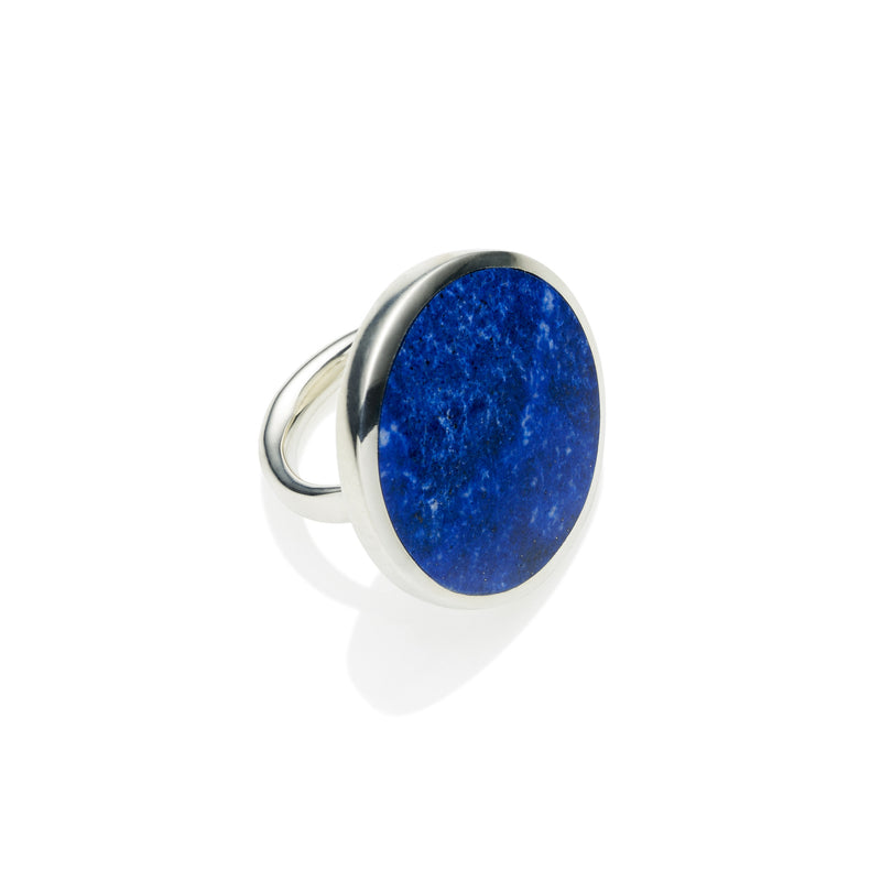 Full Moon Ring | Lapis and 925 Sterling Silver