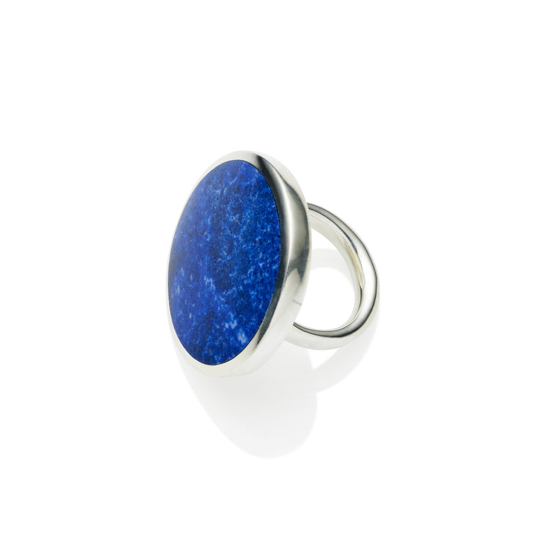 Full Moon Ring | Lapis and 925 Sterling Silver