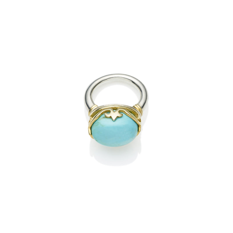 Princess Monarch Ring | Turquoise and Gold Plated Sterling Silver