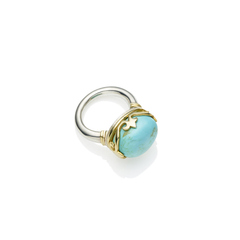 Princess Monarch Ring | Turquoise and Gold Plated Sterling Silver