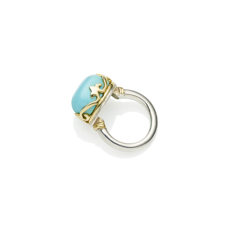 Princess Monarch Ring | Turquoise and Gold Plated Sterling Silver