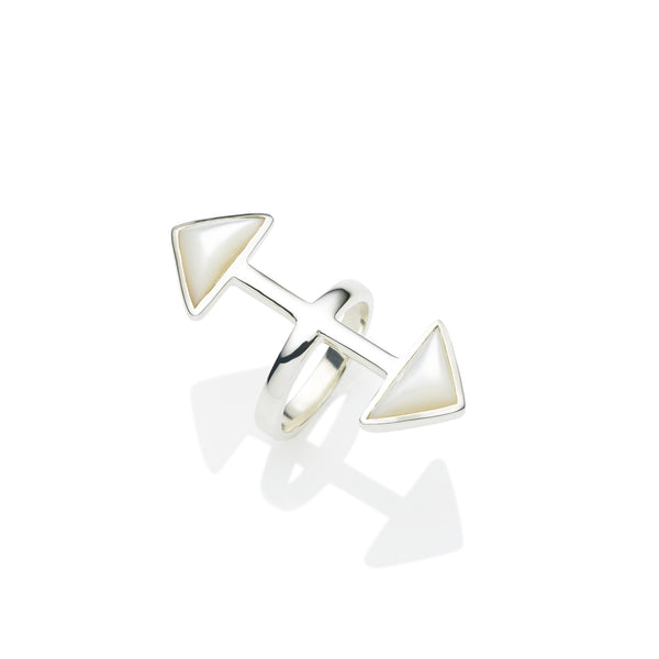 Axis Ring | Mother of Pearl and Sterling Silver