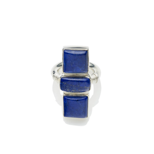 Three Sisters Ring | Sterling Silver and Lapis