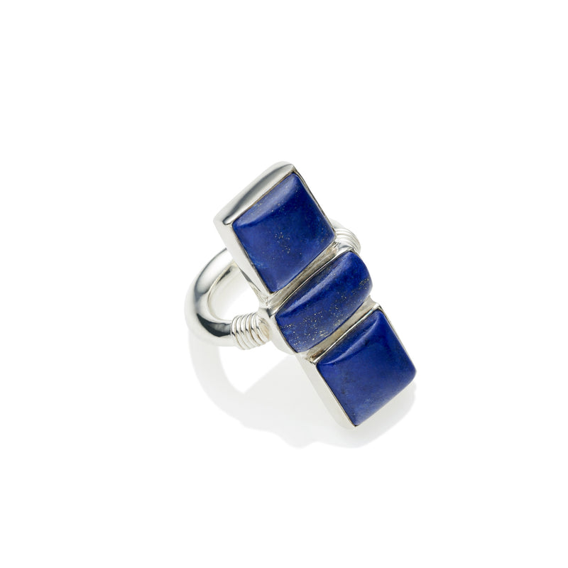 Three Sisters Ring | Sterling Silver and Lapis