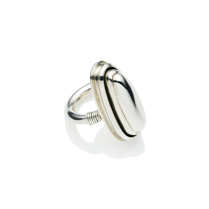 Red Horse Ring | 925 Sterling Silver & Sterling Silver Cabochon