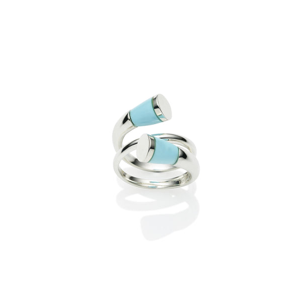 Sterling silver comet ring with turquoise stone, jewellery designer, handmade  