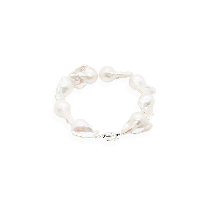 Baroque Pearl Bracelet | White Pearl and Sterling Silver