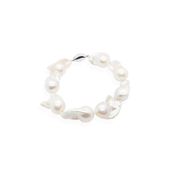 Baroque Pearl Bracelet | White Pearl and Sterling Silver