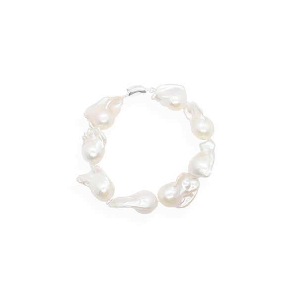 Baroque Pearl Bracelet | White Pearl and Sterling Silver