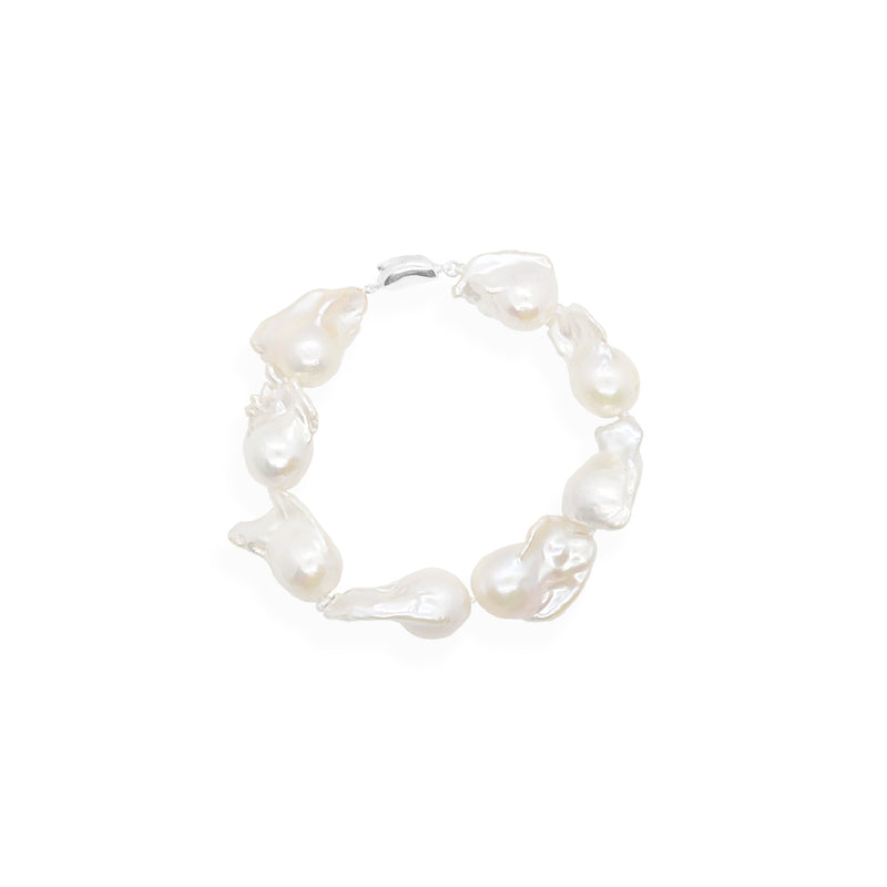 Baroque Pearl Bracelet | White Pearl and Sterling Silver