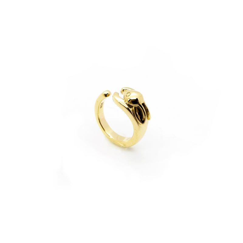 Rabbit Mini Ring | 925 Sterling Silver Gold Plate