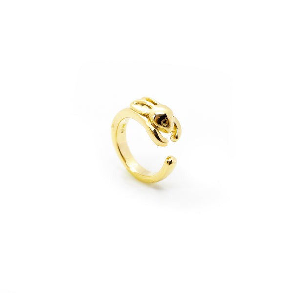 Rabbit Mini Ring | 925 Sterling Silver Gold Plate