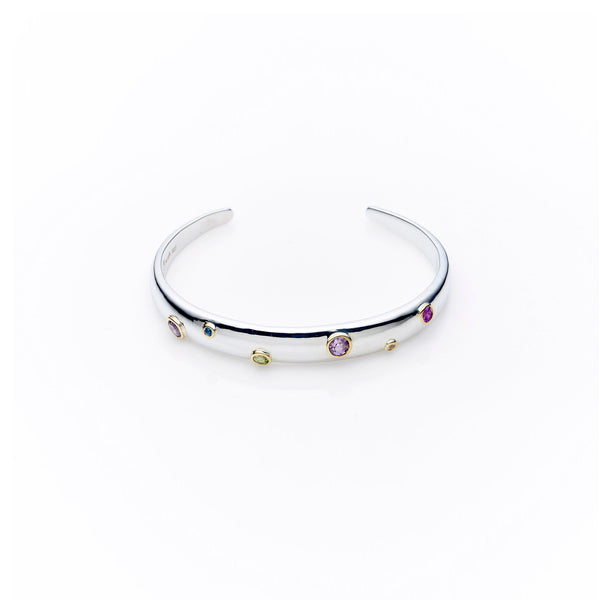 Ka Cuff | 925 Sterling Silver Gold Plate with Multi Stones