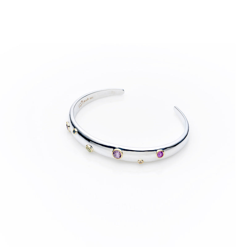 Ka Cuff | 925 Sterling Silver Gold Plate with Multi Stones