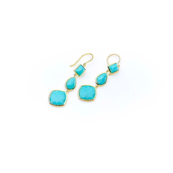 Lysandra Earring | Turquoise and 925 Sterling Silver Gold Plate