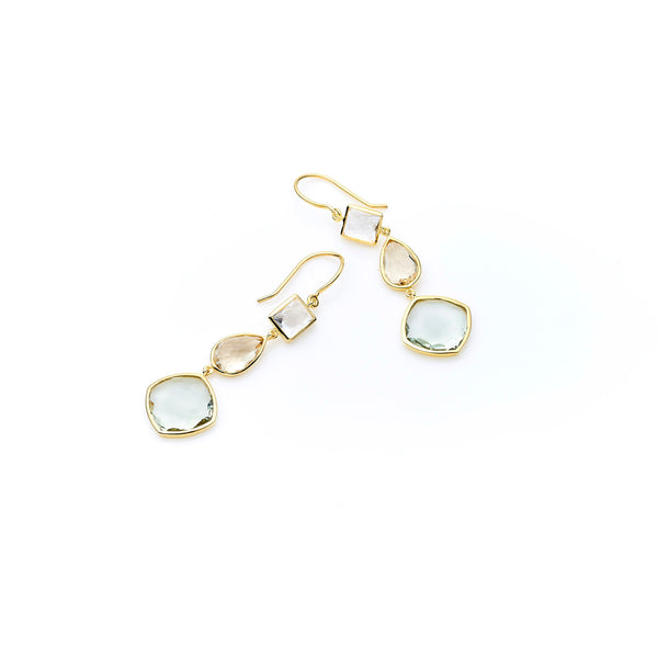 Lysandra Earring | 925 Sterling Silver Gold Plate with Multi Stones