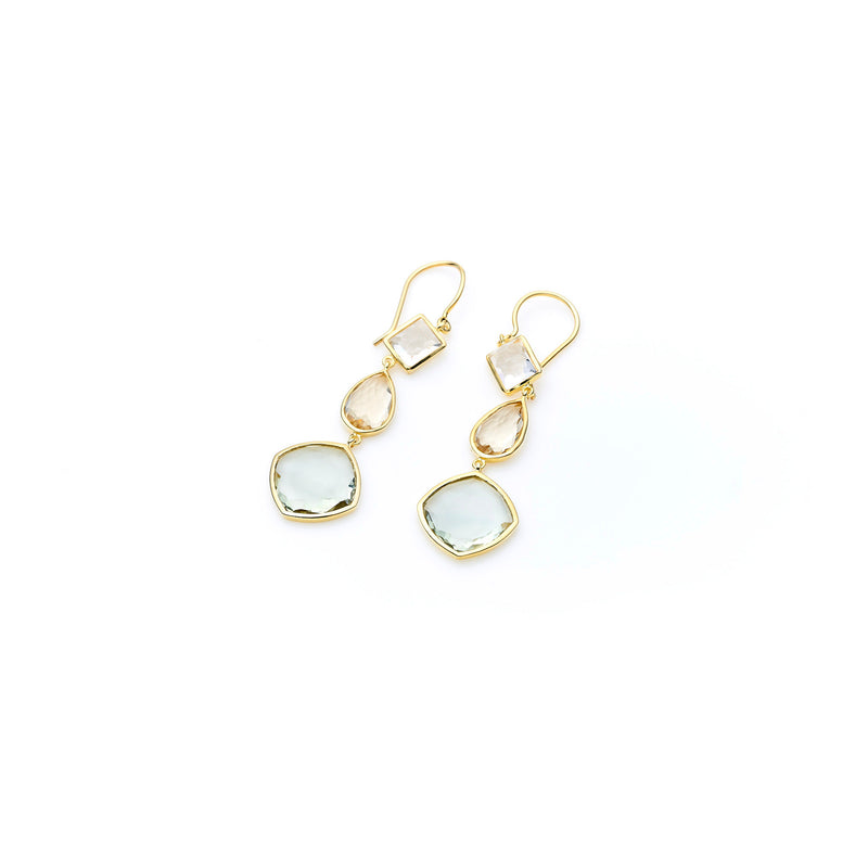 Lysandra Earring | 925 Sterling Silver Gold Plate with Multi Stones