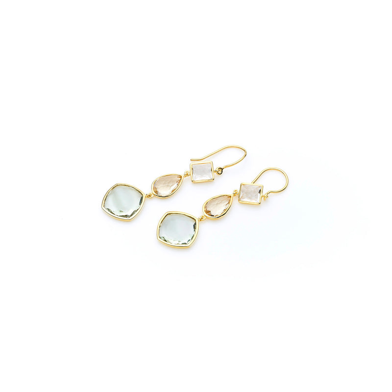 Lysandra Earring | 925 Sterling Silver Gold Plate with Multi Stones