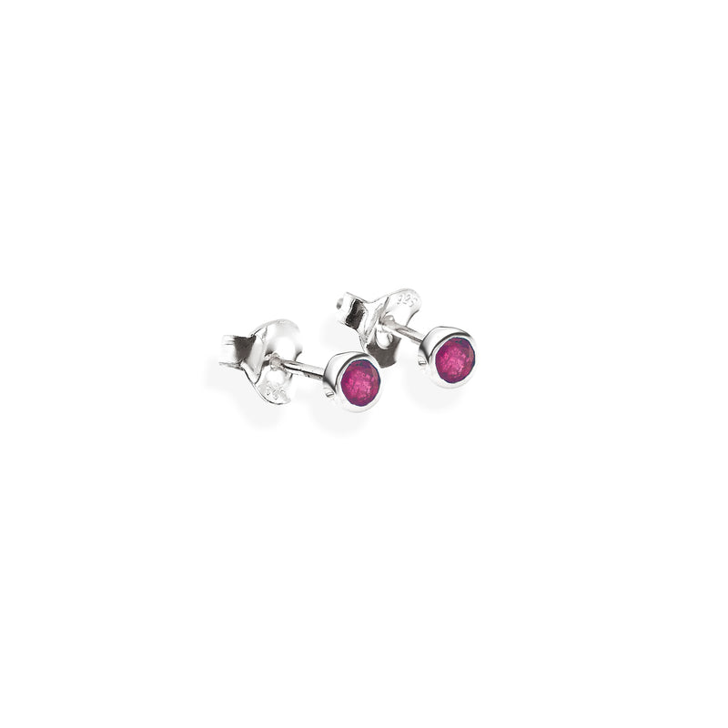 Jupiter's Moon Stud | Ruby and 925 Sterling Silver