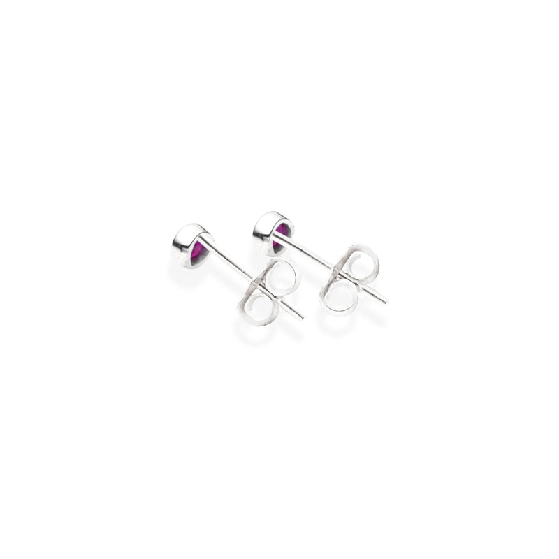 Jupiter's Moon Stud | Ruby and 925 Sterling Silver