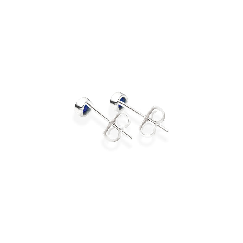 Jupiter's Moon Stud | Blue Sapphire and 925 Sterling Silver