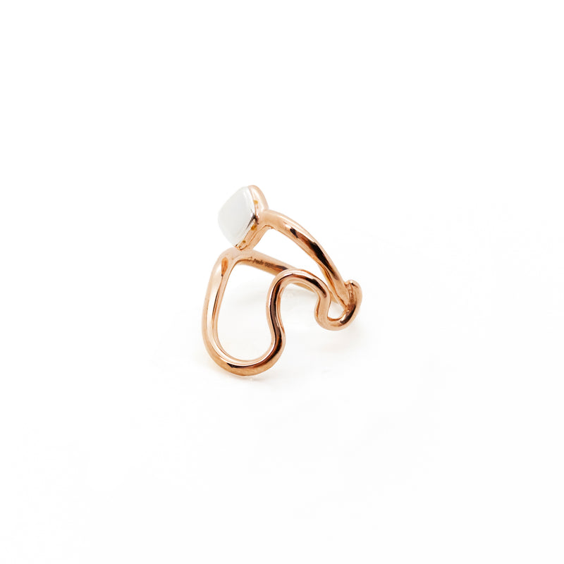 Abstract Snake Ring | 925 Sterling Silver Rose Gold Plate