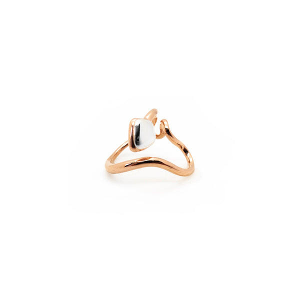 Abstract Snake Ring | 925 Sterling Silver Rose Gold Plate