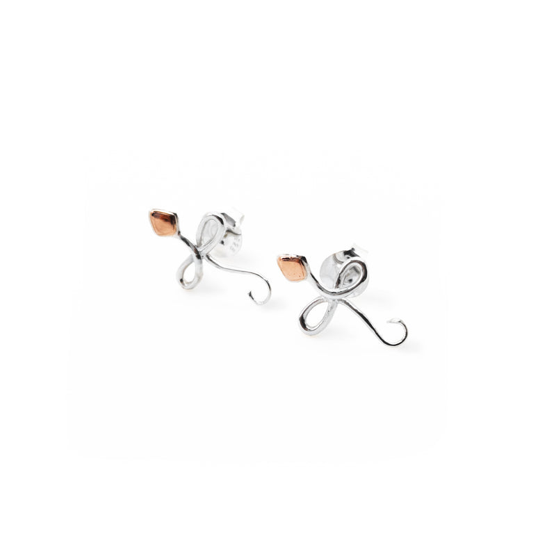 Snake Stud | 925 Sterling Silver Rose Gold Plate