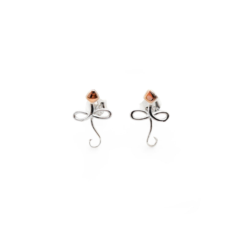 Snake Stud | 925 Sterling Silver Rose Gold Plate