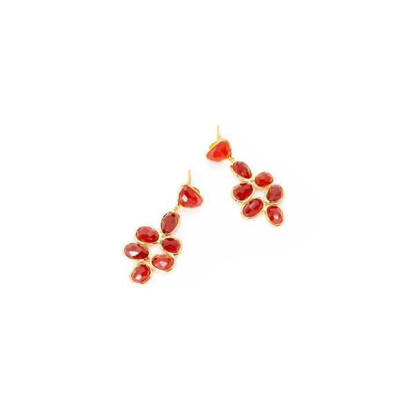 Bek Earring | Carnelian with Sterling Silver and Gold Plate