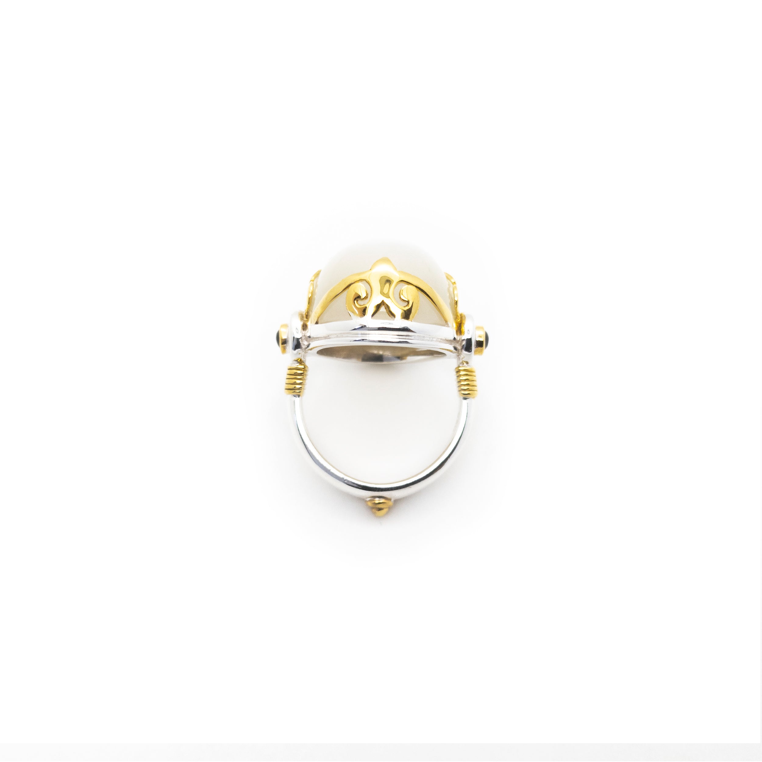 Queen Monarch Ring | Moonstone, Sterling Silver with Gold Plate