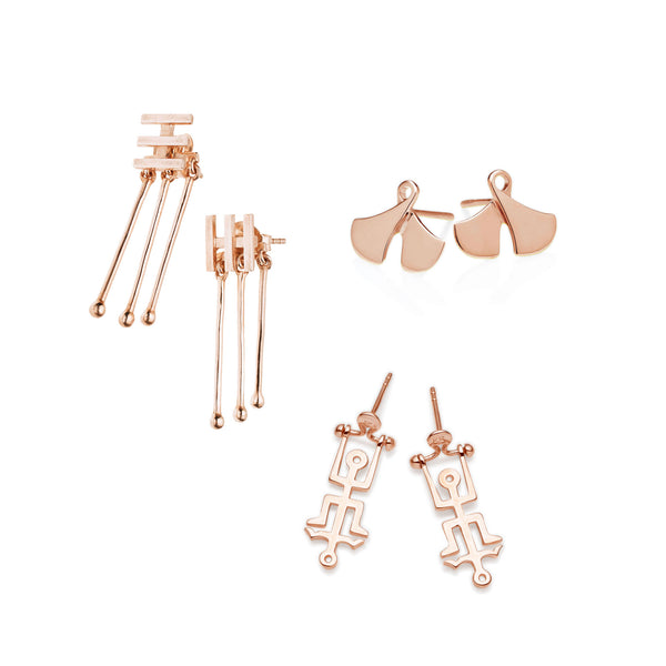 Earrings Set | Rose Gold | Valued at $363