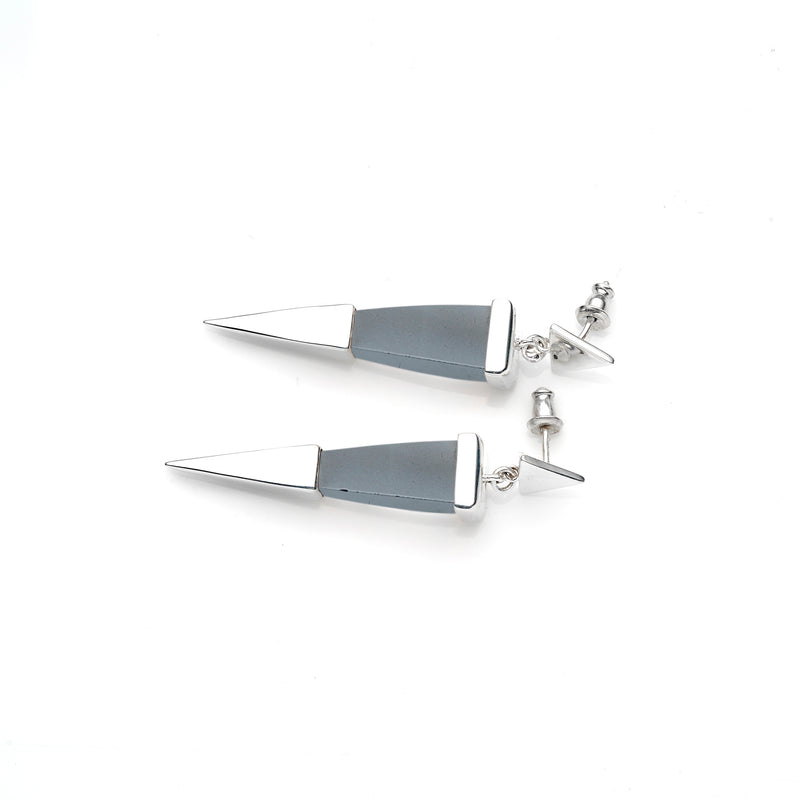 Shard Earrings | Sterling Silver and Hematite
